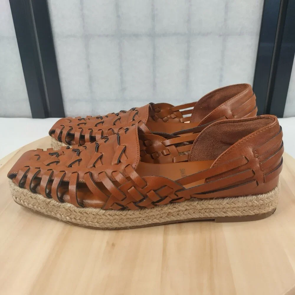 Sam & Libby Asha Espadrille Summer Sandals Shoes Brown Women US 7